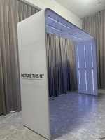Funvision Portable Fabric 360 Photo Booth Enclosure Backdrop dengan Lampu LED untuk Pesta Pernikahan Acara Sewa Bisnis
