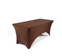 Nappe marron rectangulaire de 6 pieds Nappes en spandex ajustées Couverture de table en polyester extensible pour banquet de mariage