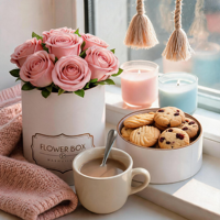 Boîtes à fleurs miniatures en carton rigide personnalisées avec dorure à chaud et finition mate pour bouquets, emballage cadeau recyclable