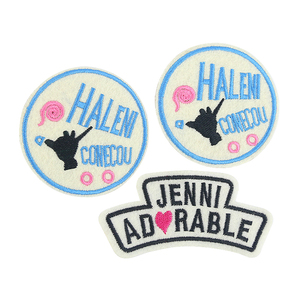 Toppa su misura su misura del ricamo della lettera rotonda del ferro sulle toppe circolari del ricamo per il cappello accessori della borsa di abbigliamento - Product Image 1