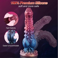 Dildo en silicone à texture unique, forme tentacule de monstre fantaisie extraterrestre, plug anal vibrant et chauffant pour femmes