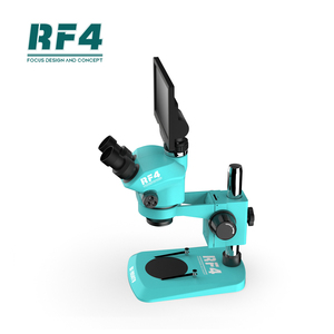 <span class=keywords><strong>Microscope</strong></span> trinoculaire professionnel Rf4 avec caméra 4K, écran, éclairage annulaire à 144 LED, zoom 7-50x pour la soudure électronique et la réparation de circuits imprimés - Product Image 2