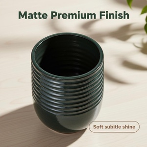 Pots de fleurs modernes <span class=keywords><strong>en</strong></span> céramique de grande taille <span class=keywords><strong>pour</strong></span> l'intérieur et l'extérieur, pots de bonsaï de jardin, trous de drainage, finition émaillée, jardinage, directement de l'usine - Product Image 4