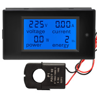 Peacefair pengukur energi listrik, PZEM-061 4in1 AC fase tunggal LCD Panel pengukur watt voltameter Kwh untuk rumah dengan CT