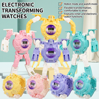Montre électronique robot transformable créative de dessin animé pour enfants, cadeau et prix pour la maternelle, article de stand de rue