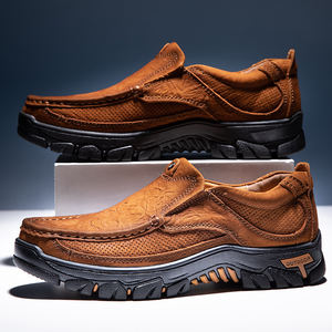 Zapatos de Hombre Elegantes y de Lujo con Punta Redonda Cerrada, Suela de Goma Antideslizante, Cómodos y Estables, Zapatos de Cuero Casuales y Formales Sin Cordones - Product Image 4