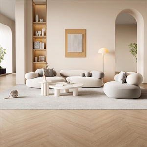 Moderne Lichte Luxe Designer Arc Bank Voor Kantoor Kleine Familie Woonkamer Ontvangstruimte Netto Rode Stof Speciaal Gevormd Rusten - Product Image 4