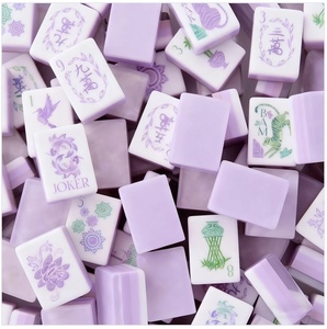 ชุดไพ่นกกระจอกอะคริลิคสีม่วงสุดหรูทันสมัย พร้อมแผ่นรองหลังไพ่สีมุก เป็นมิตรกับสิ่งแวดล้อม ทนทาน พกพาสะดวก สไตล์อเมริกัน - Product Image 1