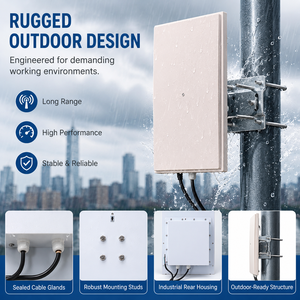 Lecteur RFID UHF longue portée avec antenne 10dBi stable, portée de lecture de 12m, compatible ISO18000-6C pour le contrôle d'accès au parking - Product Image 6
