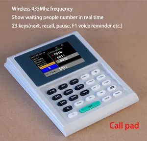 Draadloze Rf 433.92Mhz Arabisch Elektronische Qms Queue Management Systeem