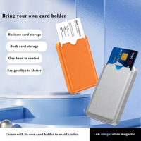 Banque d'alimentation sans fil magnétique 5000 mAh, porte-cartes en cuir PU, charge rapide 20W PD Type-C, chargeur portable
