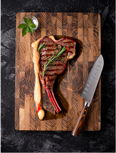 <span class=keywords><strong>Planche</strong></span> à découper en bois de teck à grain traversant avec poignée intégrée, bloc de boucher en bois de qualité supérieure pour chefs professionnels et cuisines domestiques - Product Image 3