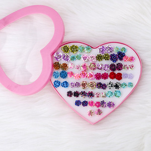 Heart Shaped Box Polymer <b>Clay</b> Flower Earrings Colorful Rose Sunflower <b>Set</b> For Women Gift Jewelry AE0007 - Product Image 2