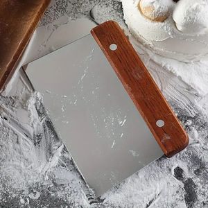 Stainless Steel Wooden Handle <b>Flour</b> Scraper with Measurement Scale for Dough Cutting and <b>Flour</b> Scraping Food Contact Safe - Product Image 3