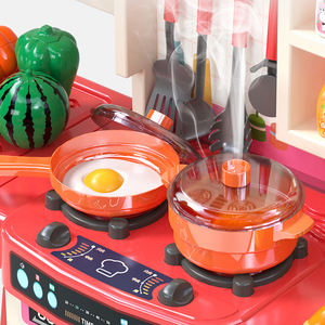 Grands ensembles de jouets de <span class=keywords><strong>cuisine</strong></span> et d'aliments en plastique amusants pour faire semblant, très demandés pour les enfants et les filles, avec fonctions musicales et lumineuses - Product Image 5