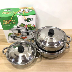 Thép Không Gỉ Súp Đồ Nấu Nướng Bộ Cổ Phiếu Chậu Vòng Nấu Ăn Nồi Với Nắp Súp Chậu Bộ 3 22/24/26Cm - Product Image 5