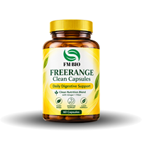 Formule personnalisée FREERANGE Clean Capsules avec chlorophylle, gingembre, citron et probiotiques, service OEM FREERANGE Clean Capsules