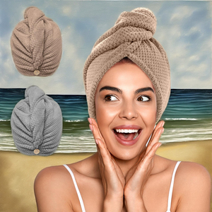 Baisly Plaid Modern Microfiber Fluffy Wrap <strong>Hair</strong> Dryer Quick-Dry <strong>Towel</strong> with Adjustable <strong>Rapid</strong> <strong>Drying</strong> Feature for Home &amp; Hotel Use - Product Image 3