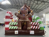 Perosotan Tiup Natal Bentuk Gingerbread 9x4.2x6m |   Gapura Permen Tongkat untuk Sewa Pesta Liburan