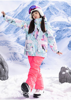 Haute qualité coupe-vent imperméable hiver froid chaud épais garçons filles enfants veste de ski pantalon de ski enfants combinaison de ski
