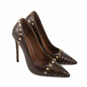 Giày cao gót nữ kiểu Âu sang trọng mũi nhọn đính đinh tán, size lớn, quyến rũ - Product Image 4