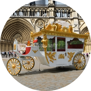 Ocio eléctrico potente turismo escultura real carruaje de caballos de lujo 4-6 personas neumáticos de goma sólida para la venta - Product Image 2