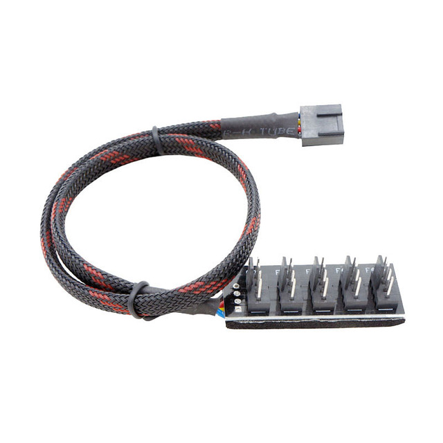 Cantell for Computer PC PWM Fan Hub 1 to 5 PWM 4Pin Fan Hub