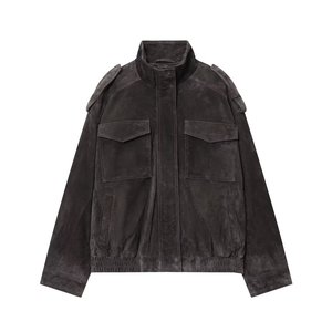 Veste en daim français pour femmes européennes et américaines, manteau d'automne et d'hiver - Product Image 2