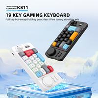 Clavier mécanique filaire programmable pour jeux, mini-clavier avec molette de volume, joystick, entièrement remplaçable à chaud, rétroéclairage RVB, USB 2.0