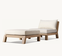 LUXORA Mobilier d'extérieur moderne de luxe, écologique, résistant aux UV, empilable, pour hôtel, complexe hôtelier, jardin, terrasse, ensemble de chaises et ottomanes en teck