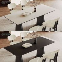 Ensemble table et chaises rectangulaires en bois massif et dalle de roche italienne, prix usine, pour maison et appartement