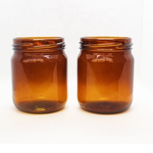 Tarros de albañil de cristal ámbar 1000ml personalizados tarros de albañil de cristal marrón de boca ancha 16 oz 500ml - Product Image 6