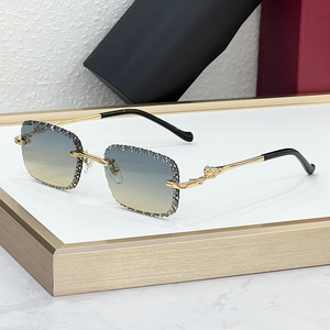 <span class=keywords><strong>Gafas</strong></span> de Sol Cuadradas sin Montura, Elegantes, para Hombre y Mujer, de Marca Famosa, con Borde en Zigzag, para Exteriores, Protección UV400 - Product Image 3