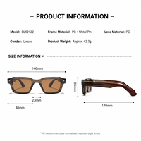 Gafas de Sol de Moda con Marco Cuadrado y Logotipo Personalizado, MOQ Bajo, OEM, ODM, para Minoristas, Marca Privada, Venta al Por Mayor