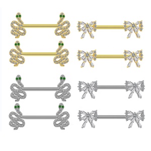 <span class=keywords><strong>Gaby</strong></span>-anillos de conejo de acero inoxidable para mujer, joyería para piercing, pezón, mariposa - Product Image 4