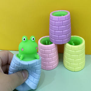 High Quality TPR Sensory Frog Cup Decompression Cute Pet Pinch Music <b>Squeeze</b> Stress Reliever Toys for Kids Boys and Girls - Product Image 2