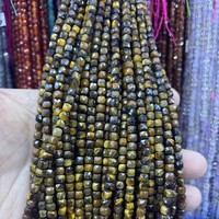 Perles en saphir facetté 4*4mm en forme de cube, perles de pierres précieuses carrées polies pour la fabrication de bijoux DIY, bracelets et colliers, vente en gros