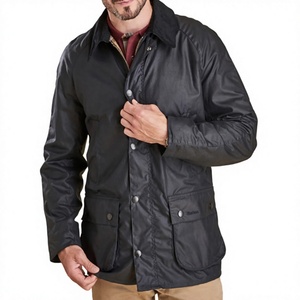 Veste en coton ciré pour homme, imperméable, coupe-vent, vêtements de travail en plein air, veste de terrain décontractée, logo personnalisé, veste d'hiver robuste - Product Image 2