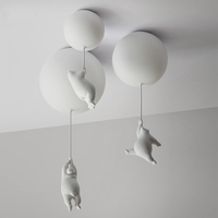 Plafonnier LED en forme d'ours de dessin animé, design moderne, luminaire décoratif d'intérieur, idéal pour la chambre d'un enfant