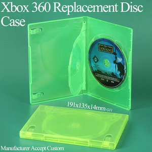 Boîtier de jeu de remplacement vert personnalisé SUNSHING pour Xbox 360, double boîte de rangement pour CD/DVD, boîte de protection en plastique pour jeux vidéo - Product Image 1