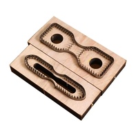 Matrice de découpe en acier pour ceinture en cuir personnalisée avec base en bois, accessoire de mode