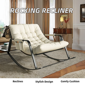 كرسي استرخاء هزاز بتصميم أريكة استرخاء مفردة للبالغين، من المصنع مباشرة، مثالي لغرفة النوم وغرفة المعيشة وأوقات الفراغ، تصميم عصري شهير - Product Image 2