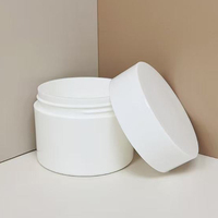 Pot cosmétique pour soins de la peau, crème visage double action 100g, blanc, avec couvercle à vis en PP
