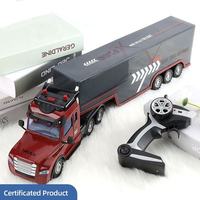 Camion Conteneur RC 2,4 GHz 4 Canaux, Jouet Télécommandé pour Enfants, Camion Benne RC avec Son et Lumière