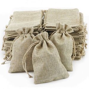 Sac en jute personnalisé avec logo imprimé, pochette en cacao, sac cadeau en toile de jute naturelle, sac en toile de jute à cordon de serrage - Product Image 3
