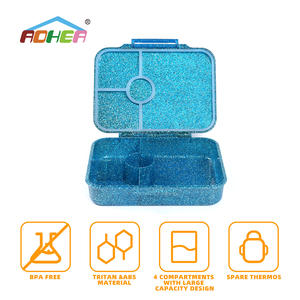 Aohea Tritan étanche à 4 compartiments ressemblant à des récipients en verre pour la préparation de <span class=keywords><strong>repas</strong></span> Conteneur à salade portable Boîte à bento - Product Image 3