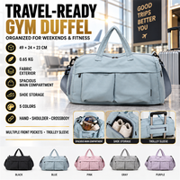 Sac de sport de voyage OEM personnalisé avec compartiment à chaussures, séparation humide/sec et pochette pour trolley, idéal pour les week-ends et le fitness
