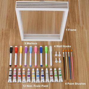 Tùy chỉnh gia đình dấu tay khung Kit cho 4 với 12 Sơn & 9 bút, cha mẹ mới quà tặng bé tắm quà tặng cho mẹ và cha - Product Image 1