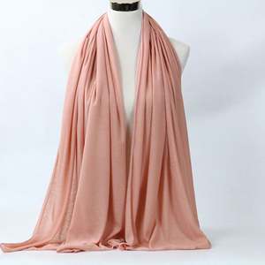 Pañuelos de Algodón de Buena Calidad, Chales Suaves, Bufandas de Chifón, Hijabs, Pañuelo Musulmán de Moda para Mujer, Talla Grande, Liso, para las Cuatro Estaciones - Product Image 6