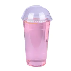 Fu Kang Custom-made 20-24 Oz 95 Mm Transparent PET Plastic Cups Disposable Cold Drink Cups.